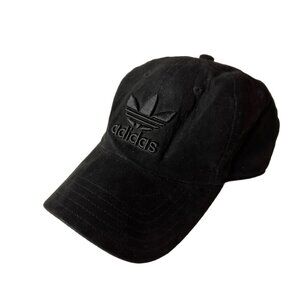 Rare Adidas Originals Black Suede Adult Relaxed Plus Strapback Cap